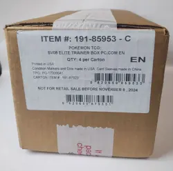 Pokemon Center TCG S&V Surging Sparks Sealed ETB Case (4 ETBs) Perfect Label 💎 - Image 1