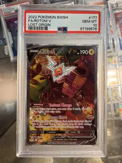 2022 Pokemon SWSH Rotom V Alternate Art Holo Ultra Rare Card 177/196 Lost Origin - Image 3