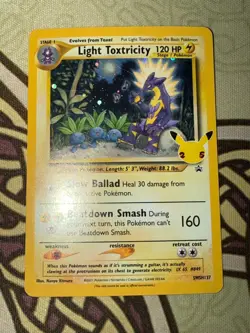Light Toxtricity SWSH137 Black Star Promo 25th Celebrations LP Pokemon Holo - Image 3