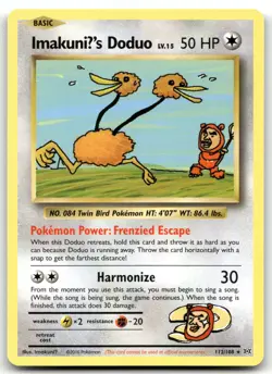 ImakuniU's Doduo Secret Rare 112/108 Pokemon TCG XY - Evolutions NM - Image 1