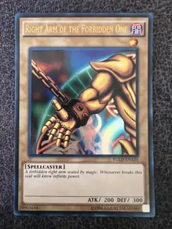 Yugioh Right Arm of the Forbidden One YGLD-ENA20 Ultra Rare Unlimited Edition NM - Image 1