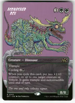 Agonasaur Rex (Borderless) 343 Rare Aetherdrift Magic: The Gathering Near Mint - Image 1