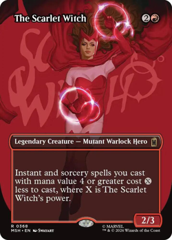 MTG magic 1x The Scarlet Witch BORDERLESS (M/NM) Marvel Super Heroes - Image 1