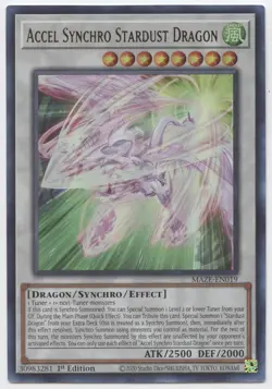 Accel Synchro Stardust Dragon Yu-Gi-Oh! MAZE-EN019 1st Ultra Rare - Image 1