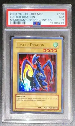 YU GI OH PSA 7 LUSTER DRAGON MFC-058 MAGICIAN’S FORCE 1st ENGLISH 2003! - Image 1