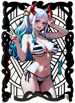 Goddess Story: Yamato #/100 (One Piece) Spicy Metal Anime Waifu CCG Card - Image 1