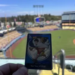 ONE PIECE x DODGERS MONKEY D LUFFY DON CARD ITS YOUR TURN +1000 ** IN HAND ** - Image 1