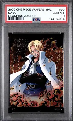 PSA 10 One Piece Sabo R No.6-08 Wafer Card Bandai 2020 - Image 1