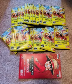 18x One Piece OP-15 Adventure on KAMI's Island sleeved booster packs Plus OP-13 - Image 1