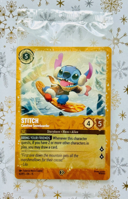 Stitch Carefree Snowboarder 42/P3 Promo Glimmer Foil Sealed- Disney Lorcana NM - Image 1