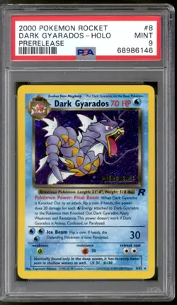 Pokemon Team Rocket Prerelease Dark Gyarados 8/82 PSA 9 - Image 1