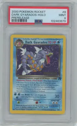 2000 Classic - Team Rocket Dark Gyarados Stage 1/Rare Holo #8 PSA 9 Prerelease - Image 1