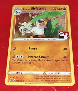 Galarian Sirfetch'd 095/192 Cosmos Holo Play! Stamp Pokemon Club Promo Card M/NM - Image 1