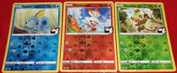 055 Sobble, 031 Scorbunny, 011 Grookey Promo Cards Play! Stamp Reverse Holo 202 - Image 1