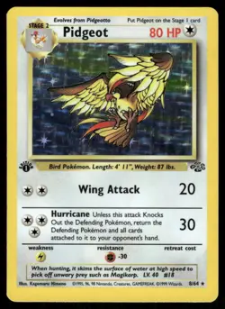 Pokemon Cards Pidgeot 8/64 1st Edition Holo Jungle WOTC Rare LP - Image 1