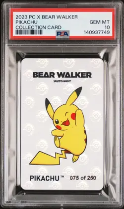 2023 POKEMON CENTER X BEAR WALKER COLLECTION CARDS PIKACHU 75/250 PSA 10 - Image 1