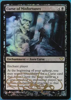 Curse of Misfortunes FOIL Dark Ascension PLD Rare SIGNED CARD (521512) ABUGames - Image 1