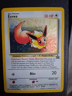 Pokemon TCG Eevee #11 Black Star Holo Promo Card 1999 WOTC - Image 1