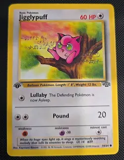 Pokemon TCG Jungle Jigglypuff Card 54/64 1st Edition Common - Image 1