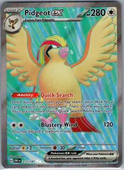 Pidgeot ex 217/197 SV03: Obsidian Flames - Pokemon Card - NM - Image 1