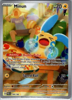 Minun 194/182 SV04: Paradox Rift - Pokemon Card - NM - Image 1