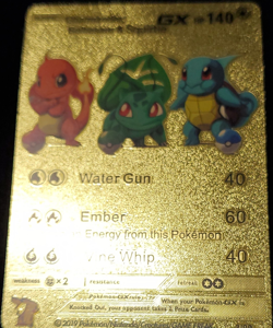 Pokemon Charmander Bulbasaur Squirtle GX Gold Foil Card 2019 140 HP - Image 1