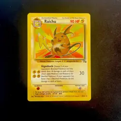 Raichu 29/62 Fossil Non-Holo Unlimited Vintage WOTC Pokemon TCG Card LP ⚡ - Image 1