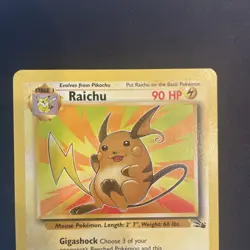 Raichu 29/62 Fossil Non-Holo Unlimited Vintage WOTC Pokemon TCG Card LP ⚡ - Image 2