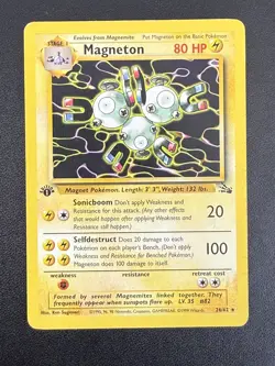 Magneton 26/62 Fossil 1st Edition Rare Non-Holo Card Wizards of the Coast WOTC - Image 1