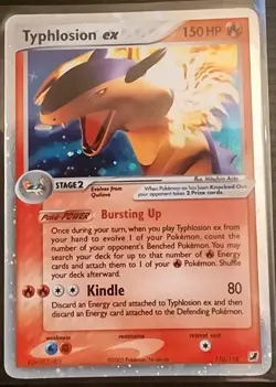 Pokemon TCG Typhlosion EX Holo Rare Card 110/115 2005 Unseen Forces Mp To Lp - Image 1