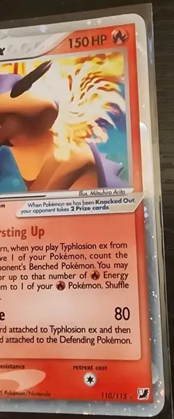 Pokemon TCG Typhlosion EX Holo Rare Card 110/115 2005 Unseen Forces Mp To Lp - Image 3