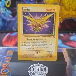 Pokemon TCG Zapdos 30/62 Fossil Set Vintage WOTC Rare Non-Holo Card NM - Image 1