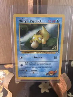 Pokemon Misty's Psyduck Gym Heroes #54/132 Regular Non-Holo Card WIZARDS STAMP - Image 1