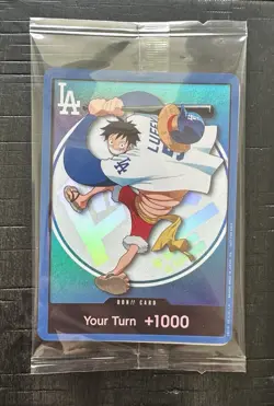 One Piece x Dodgers Card Game feat: Monkey D. Luffy DON!! Holographic - Image 4