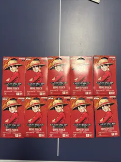 LOT OF 10 One Piece OP-13 Carrying on His Will Sleeved Blister Booster Packs - Image 1