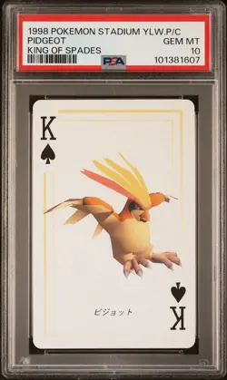 PSA 10 - Pokemon Stadium Pidgeot Yellow Back Pokemon Poker Card - Nintendo - Image 1