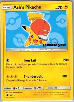 Ash's Pikachu - SM114 Non Holo SM Promos - Pokemon Card - NM - Image 1