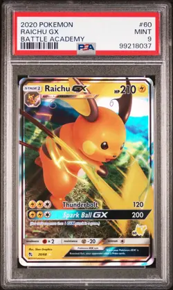 Raichu GX PSA 9 Battle Academy #60 Pokemon Card - Image 1