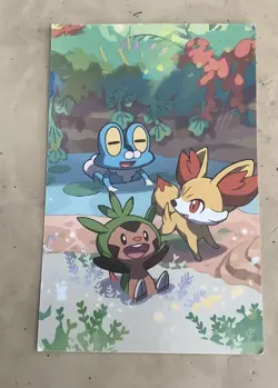 Pokemon x1 art card only no tin x1 Chespin Fennekin Froakie no 653 653 656 2021 - Image 2