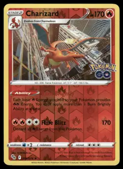 Pokemon Cards Charizard 010/078 Reverse Holo Pokemon GO Rare NM - Image 1