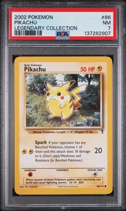 Pikachu Pokemon Legendary Collection PSA 7 Card WOTC 2002 - Image 1