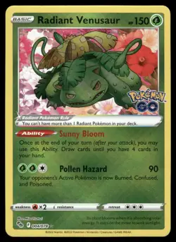 Pokemon Cards Radiant Venusaur 004/078 Holo Pokemon GO Radiant Rare NM - Image 1