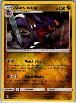 Garchomp 62/131 Reverse Holo SM - Forbidden Light - Pokemon Card - NM - Image 1
