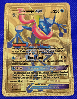 Greninja GX Gold Foil Fan Art Vinyl Textured Collector Pokemon Card HP -- L3 - Image 1