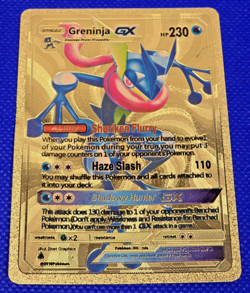 Greninja GX Gold Foil Fan Art Vinyl Textured Collector Pokemon Card HP -- L3 - Image 2