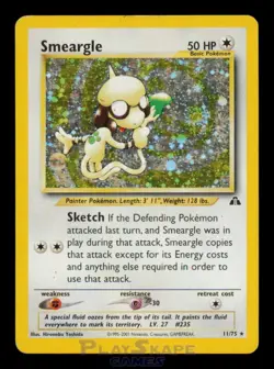 Pokemon Card Smeargle 11/75 Neo Discovery Unlimited Holo Rare Vintage MP 2001 - Image 1
