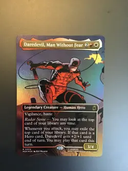 MTG Marvel Super Heroes 0324 Daredevil, Man Without Fear Borderless Foil (Scene) - Image 1