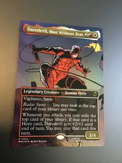 MTG Marvel Super Heroes 0324 Daredevil, Man Without Fear Borderless Foil (Scene) - Image 2