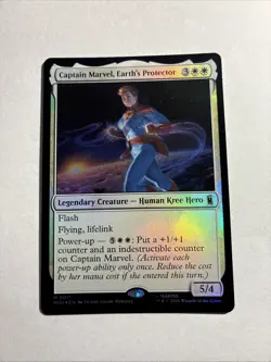 Captain Marvel, Earth's Protector - Marvel Super Heroes Foil MTG Plus Bonus Card - Image 1