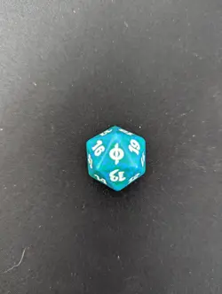 MTG Magic Spindown Die - New Phyrexia - Green- Lightly Used - Image 1